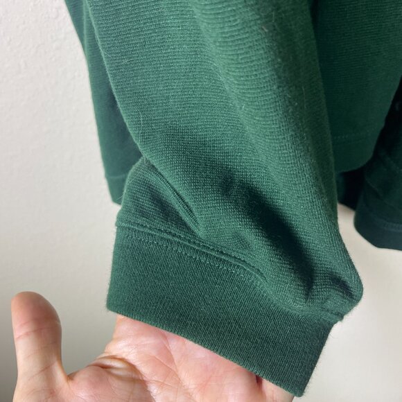 J Crew Sport Men's High Neck Forest Green Long Sleeve Shirt XL Cotton Blend! - Picture 2 of 4